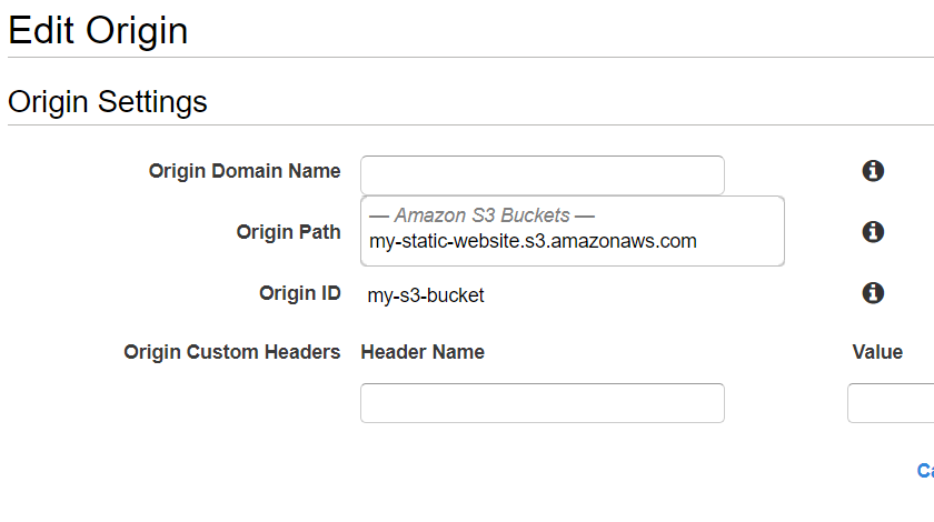 Cloudfront select S3 source